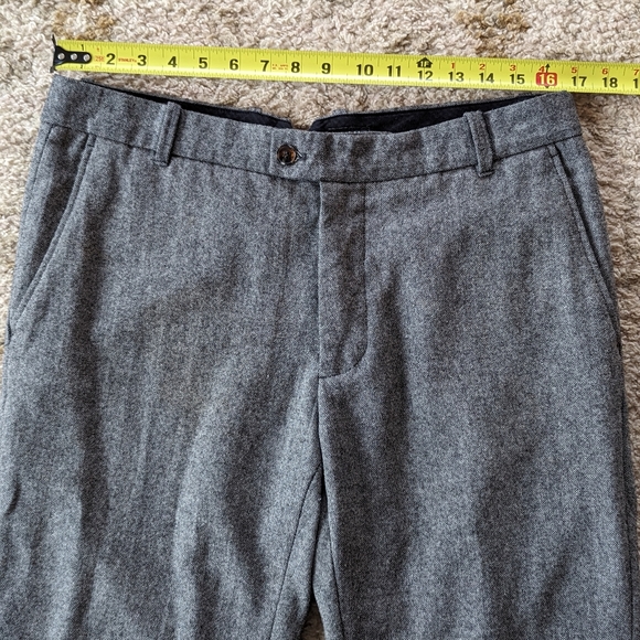 H&M Men's 36 Regular Wool Blend Dress Pants Light Gray Flat Front - Picture 4 of 7